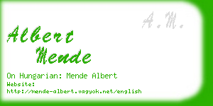 albert mende business card